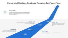 Load image into Gallery viewer, Corporate Milestone Roadmap Blue Template for PowerPoint-04