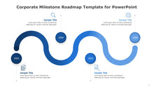 Load image into Gallery viewer, Corporate Milestone Roadmap Blue Template for PowerPoint-05