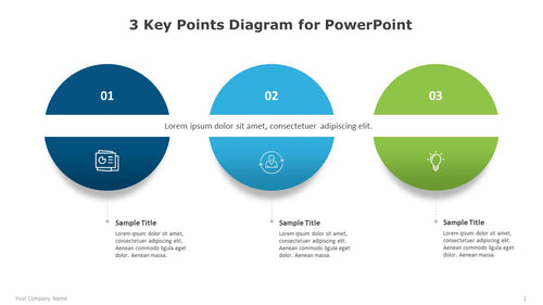 Three Key Points Multicolor Diagram for PowerPoint-01