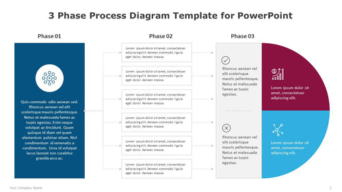 3 Phase Process Diagram Multicolor Template for PowerPoint-01