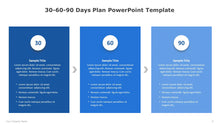 Load image into Gallery viewer, 30-60-90 Days Plan Blue PowerPoint Template-07

